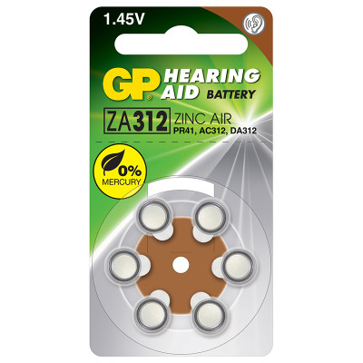 Gp ZA312 6Lı İşitme Cihazı Pili - PR41,AC312,DA312 Gp ZA312 6Lı İşitme Cihazı Pili - PR41,AC312,DA312